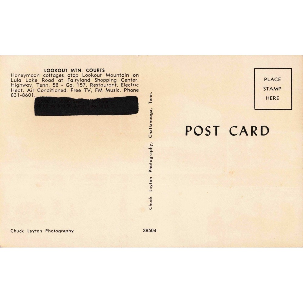 Lookout Mtn Courts Chattanooga Tennessee TN Motel Multi-View Chrome Postcard - Picture 2 of 2